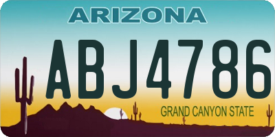 AZ license plate ABJ4786