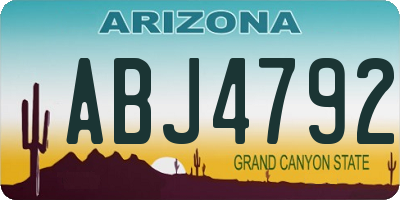 AZ license plate ABJ4792
