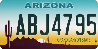AZ license plate ABJ4795
