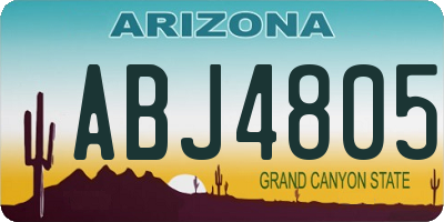 AZ license plate ABJ4805