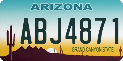 AZ license plate ABJ4871