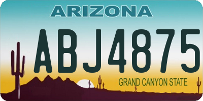 AZ license plate ABJ4875