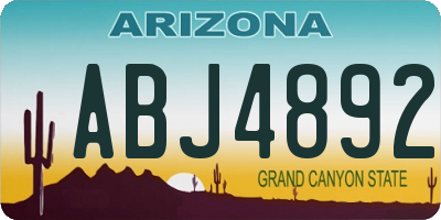 AZ license plate ABJ4892