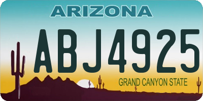 AZ license plate ABJ4925