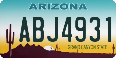 AZ license plate ABJ4931