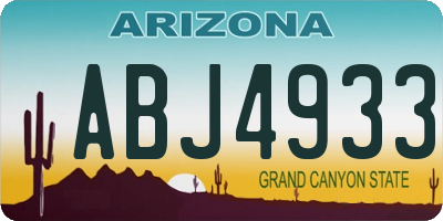AZ license plate ABJ4933
