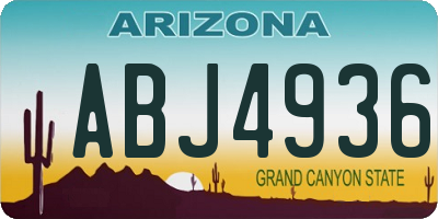 AZ license plate ABJ4936