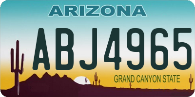 AZ license plate ABJ4965
