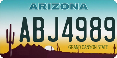 AZ license plate ABJ4989