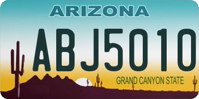 AZ license plate ABJ5010