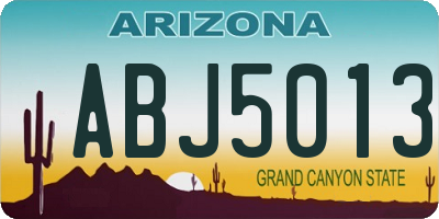 AZ license plate ABJ5013