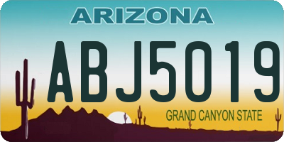 AZ license plate ABJ5019