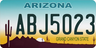 AZ license plate ABJ5023
