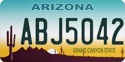 AZ license plate ABJ5042