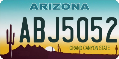 AZ license plate ABJ5052
