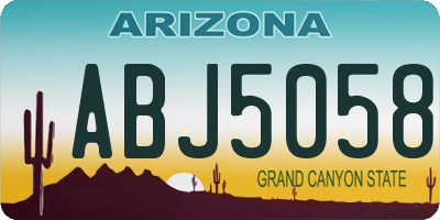 AZ license plate ABJ5058