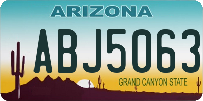AZ license plate ABJ5063