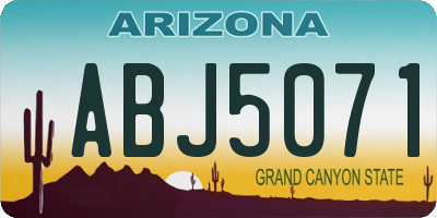 AZ license plate ABJ5071
