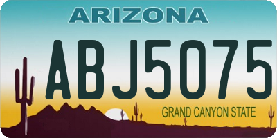 AZ license plate ABJ5075