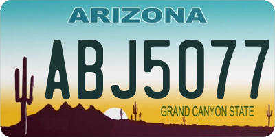 AZ license plate ABJ5077