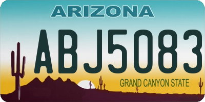 AZ license plate ABJ5083