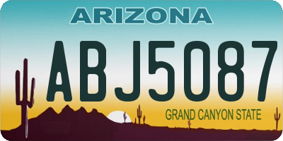 AZ license plate ABJ5087