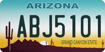 AZ license plate ABJ5101