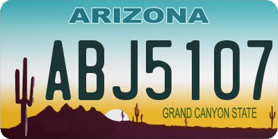 AZ license plate ABJ5107