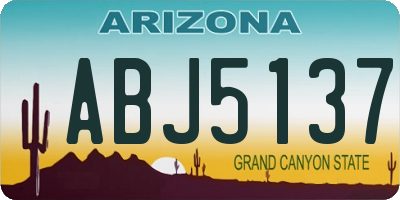 AZ license plate ABJ5137