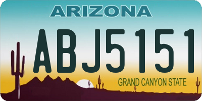 AZ license plate ABJ5151