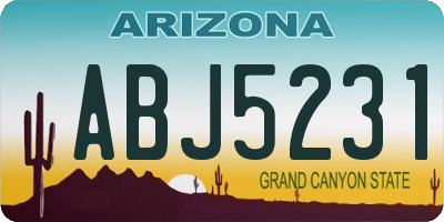 AZ license plate ABJ5231