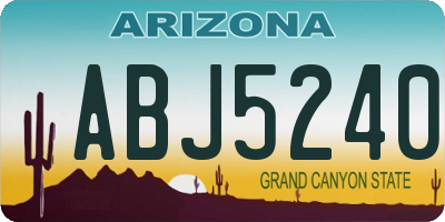AZ license plate ABJ5240