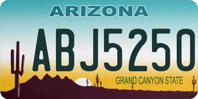 AZ license plate ABJ5250