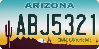 AZ license plate ABJ5321