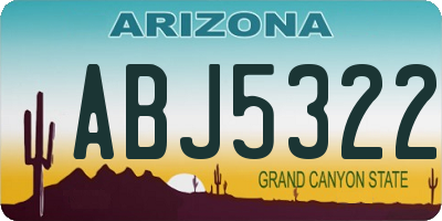 AZ license plate ABJ5322