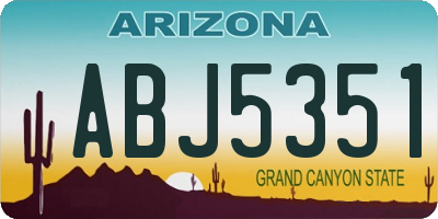 AZ license plate ABJ5351