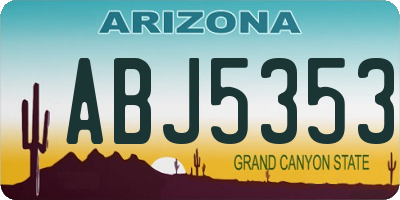 AZ license plate ABJ5353