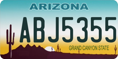 AZ license plate ABJ5355
