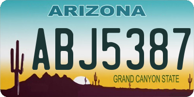 AZ license plate ABJ5387
