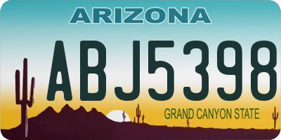 AZ license plate ABJ5398