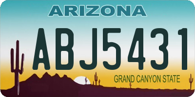 AZ license plate ABJ5431
