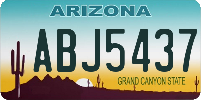 AZ license plate ABJ5437