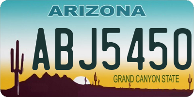 AZ license plate ABJ5450