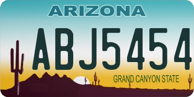 AZ license plate ABJ5454