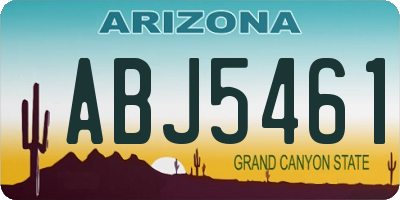 AZ license plate ABJ5461