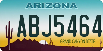 AZ license plate ABJ5464