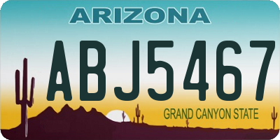 AZ license plate ABJ5467