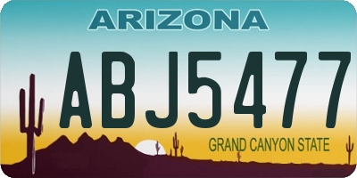 AZ license plate ABJ5477