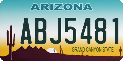 AZ license plate ABJ5481