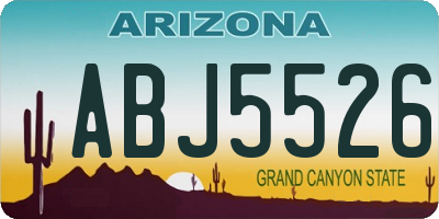 AZ license plate ABJ5526